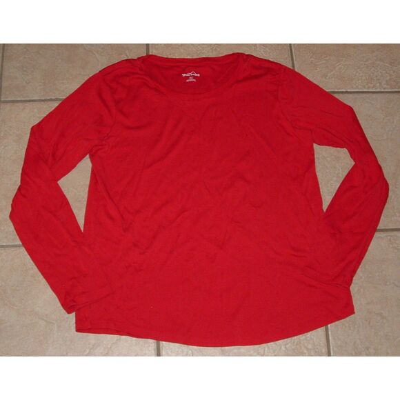 EDDIE BAUER Simple Red Sz XL Casual Wear Soft Stretchy Long Sleeve Tee Shirt - Picture 1 of 2